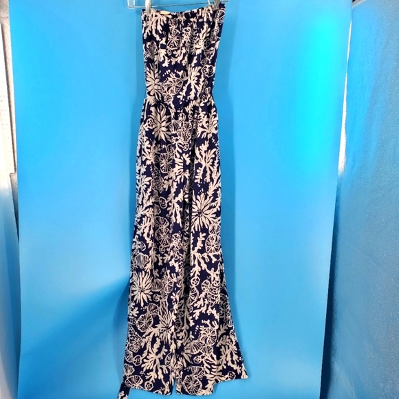 Lilly Pulitzer Pants - Lilly Pulitzer navy and white wide leg jumpsuit XS